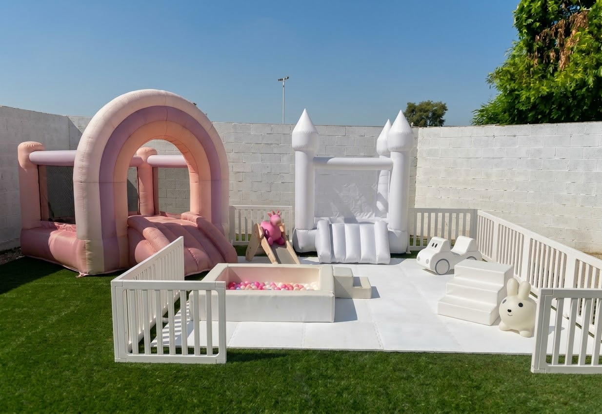 Kids Corner Maxi Kids Park en version Blanc, aire de jeux Soft Play avec piscine à balles